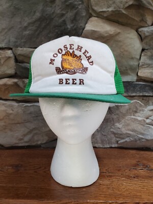 Vintage 80s Moosehead Canadian Lager Trucker Hat Cap Polyfoam Snapback