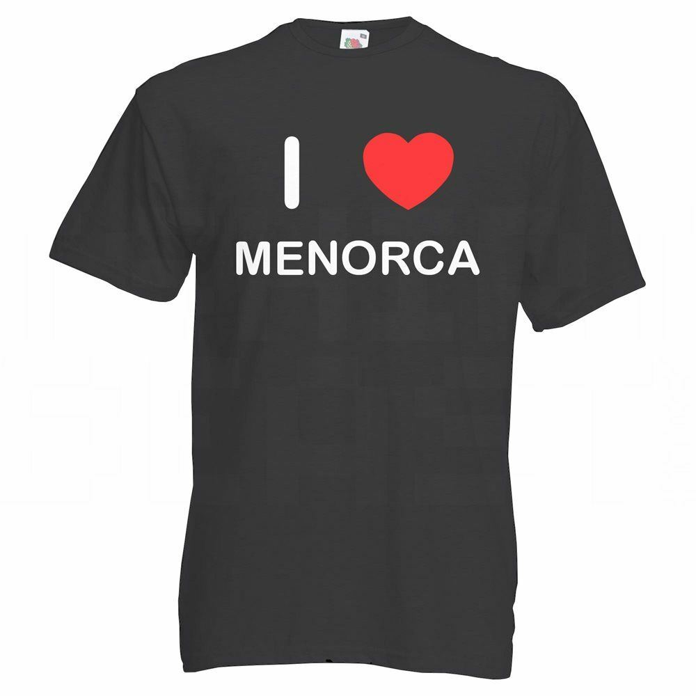 Camiseta Menorca I Love Camiseta Adulto Cuello Redondo Manga Corta
