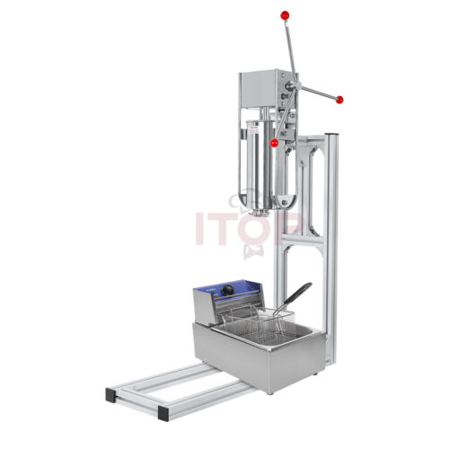 Machine manuelle à churros 5 litres en acier inoxydable 8L Friteuse profonde - Imagen 9 de 12