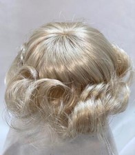 6/7  End Curls Pale Blonde Doll Wig Reborn OOAK BJD Bisque Repair BECKY