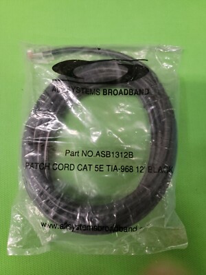 All Systems Broadband # ASB1312B   CAT5E 12ft TIA-968 Ethernet Cable NEW