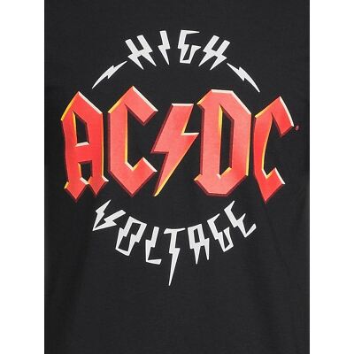 ACDC High Voltage Logo Langarmshirt | Distressed Rock Music Band Shirt | Offiziell Lizenziertes Fan Merch