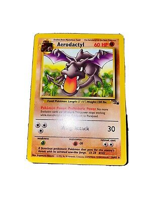 Aerodactyl Pokemon Card - 1st Edition Rare - Fossil 16/62 - Near Mint