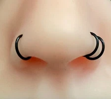 Set of 2 Tiny 6mm Fake Clip on Nose Rings