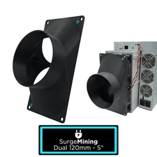 Dual 120mm to 5 Inch Fan Duct Intake Exhaust Silencer ASIC Antminer IceRiver