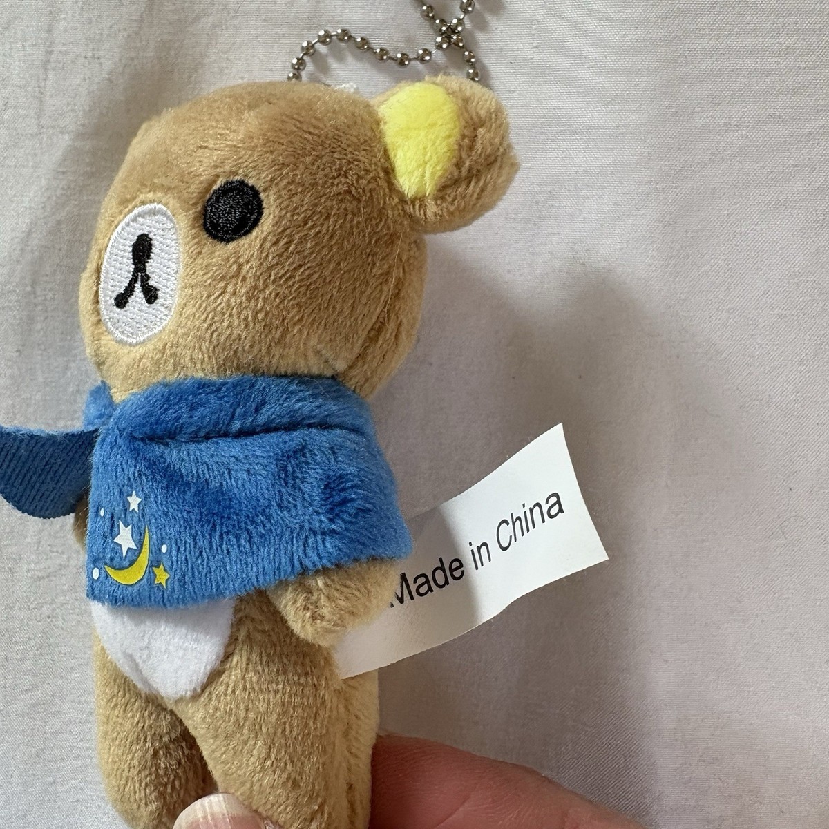 San-X Rilakkuma Brown Bear with Blue Cape with Stars Plush Key