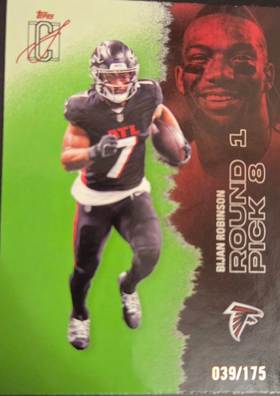 2025 NFL Topps Signature Bijan Robinson Lime Green 039/175