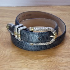 Brighton Black Leather Belt B6003 With Two Tone Buckle Women's M/30