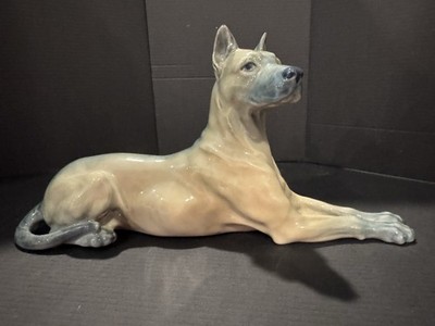 GREAT DANE BOAR HOUND ROYAL COPENHAGEN DENMARK DOG 9'' figurine DAHL JENSEN COLOR