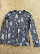 Hanna Andersson Size 8 Boys Grey Rockship 100 Organic Cotton Knit Pajama Top