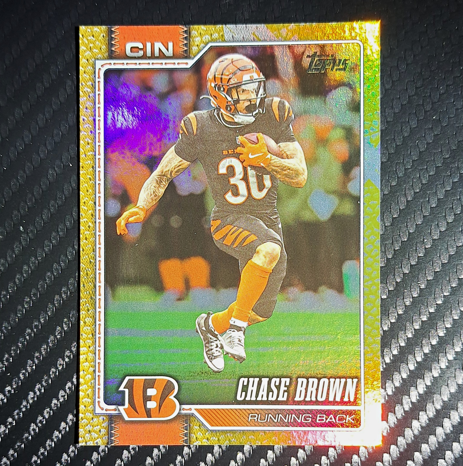 Topps Flagship 2026 #62 Chase Brown Gold Refractor /50 Cincinnati Bengals