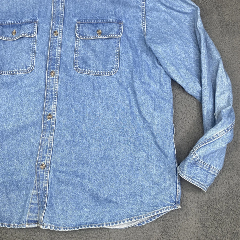 Old Navy Shirt Mens 2XL Blue Denim Workwear Overshirt Shacket Chore VTG - Image 3 of 4