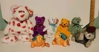 Ty Beanie Babies Lot of 8 Collectible Plush Toys Vintage, Retired