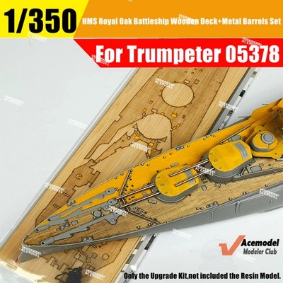 1/350 HMS Royal Oak Battleship Wooden Deck w/Metal Barrels for Trumpeter 05378