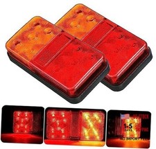 2PCS 12V LED Rear Tail Lights Trailer Lights Universal 10Leds Stop Brake Light