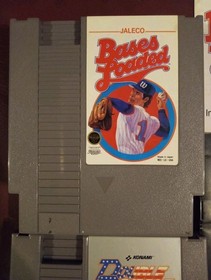 NES 4x Cartridge Lot W/Manuals Bases Loaded Baseball Double Dribble Ice Hockey