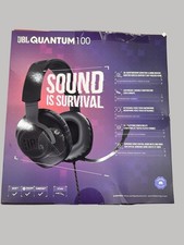 JBL Quantum 100 Wired Gaming Headset Black Detachable Boom Microphone Over Ear