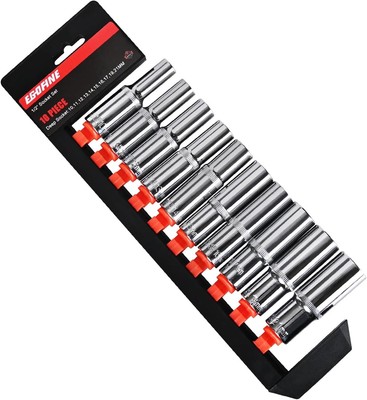 Organized 10pc Deep Socket Set with High-Visibility Sizes - Clean and Efficient