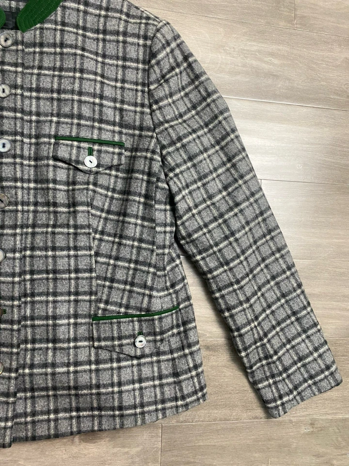 CHAQUETA LODEN FREY Austria Loden-Steiner pura lana nueva verde gris mujer talla 44 Foto 3 de 4