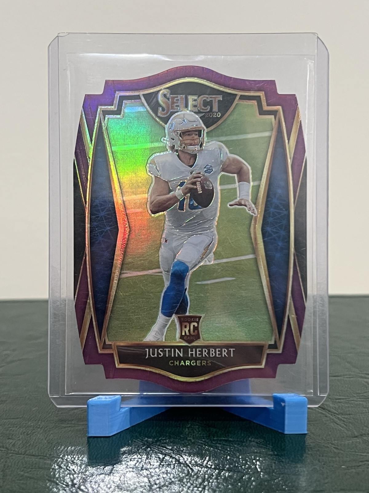Justin Herbert 2020 Panini Select Premier Level #144 Purple Prizm Die-Cut (RC)