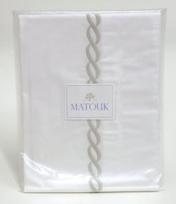 Matouk Classic Chain King Pillow Sham Almond Cotton Percale
