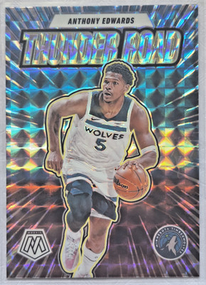 2024-25 Mosaic Basketball Anthony Edwards #4 Thunder Road Silver Mosaic - Wolves