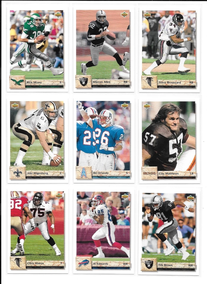 1992 Upper Deck Football Trading Cards / You Choose #s 201 - 400 / mb54 - Image 2 of 4