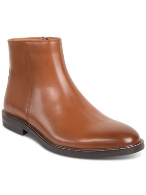 REACTION KENNETH COLE Mens Brown Comfort Ely Round Toe Block  display picture 1