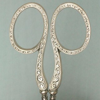 Antique Sterling Silver Embroidery Scissors by Simons Bros. Circa 1900
