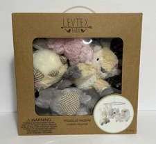 Levtex Musical Baby Mobile With Plush Animals Deer Bunny Hedgehog Squirrel
