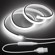 5V USB COB LED Light Strip with Dimmer 3.3FT 6000K Waterproof LED Tape Light TV
