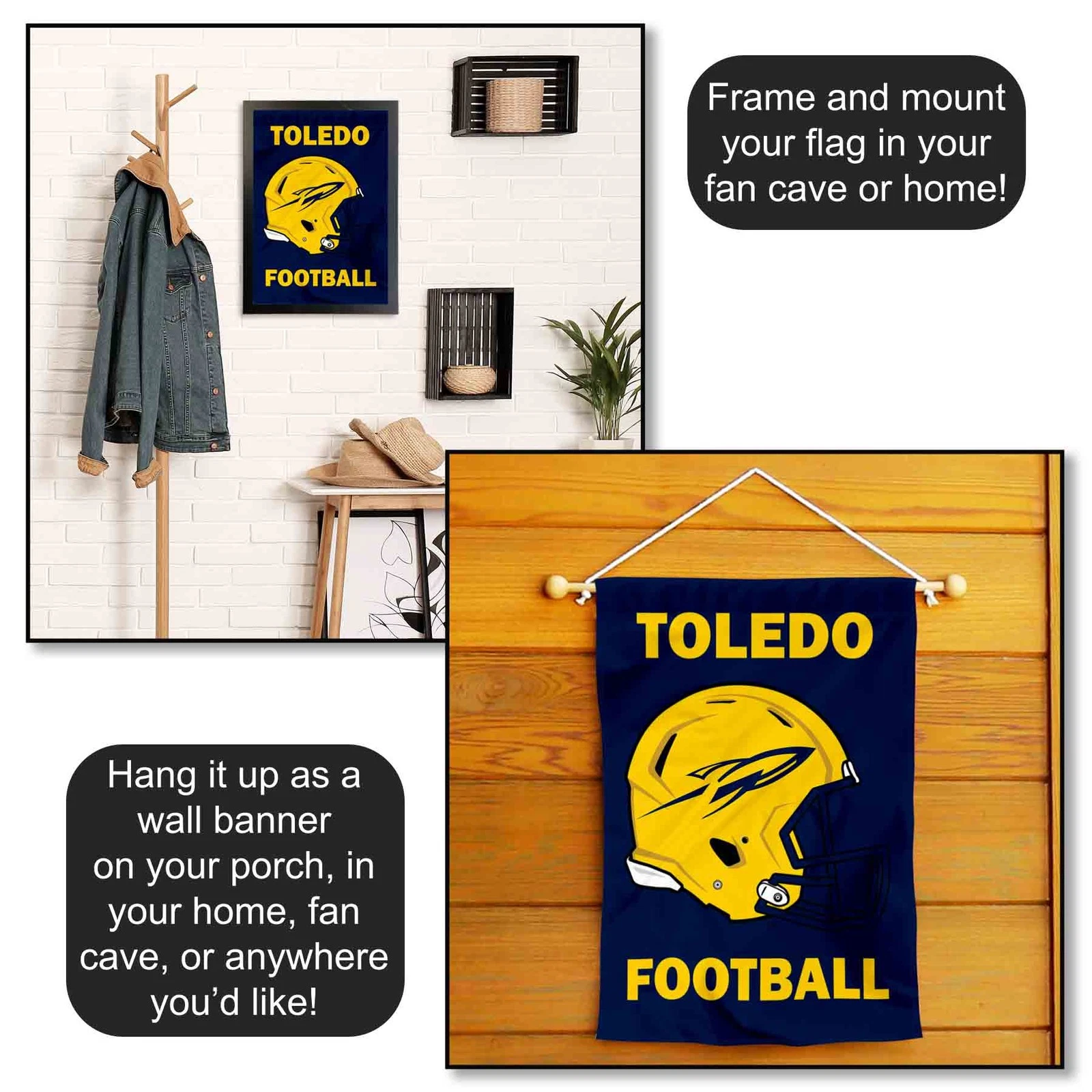 Toledo Rockets Football Helmet Garden Yard Banner