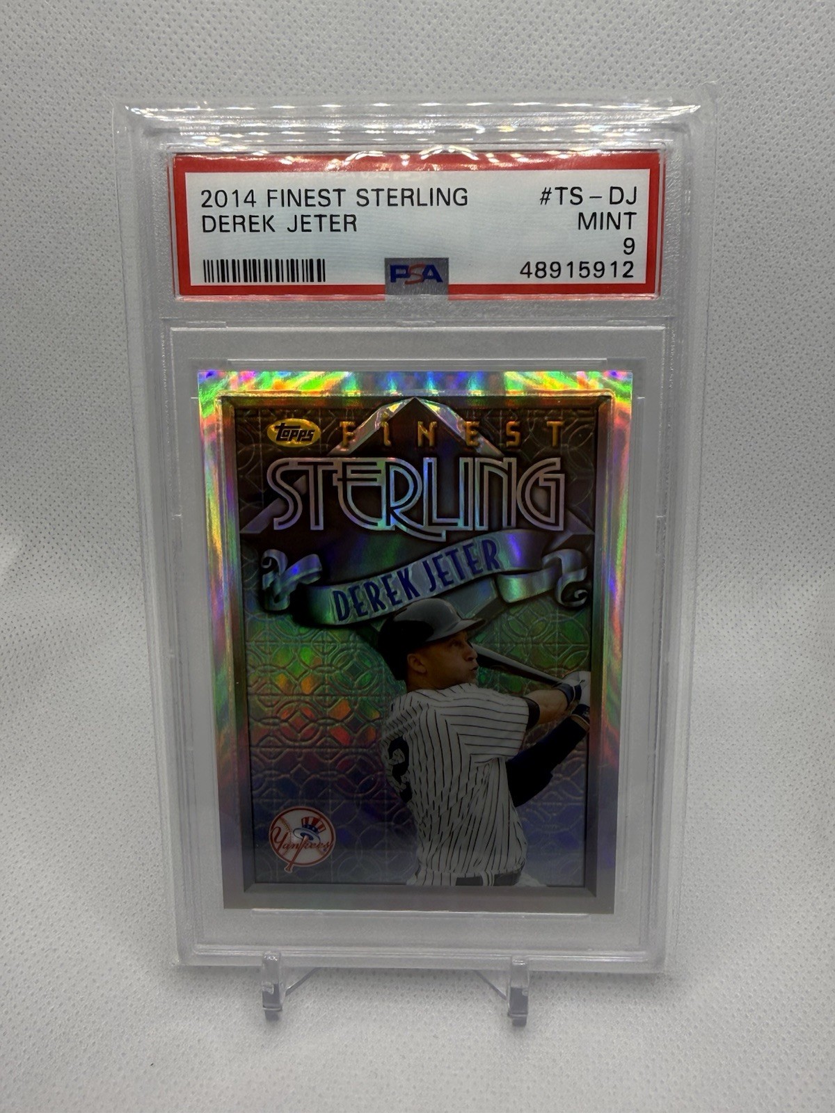 2014 Topps Sterling Derek Jeter Refractor TS-DJ Graded PSA Mint 9 !