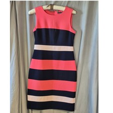 Tommy Hilfiger Womens Pink Navy Blue Striped Sheath Dress TD7C1A1B Size 6