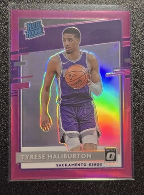 2020-21 Optic Pink Tyrese Halliburton Rookie Pink Refractor #/25! Pacers.