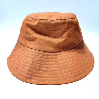 Four Buttons Canvas Bucket Hat Women's OS Mustard Brown Tan Cotton San Diego Hat