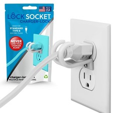 3 Prong Outlet Lock White Anti Theft Lock to Secure Three Pronged Plugs t...
