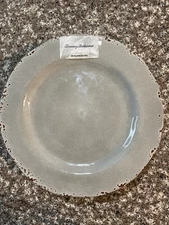 Tommy Bahama Gray Rustic Melamine Dinner Plates  Set New 8 Pc.