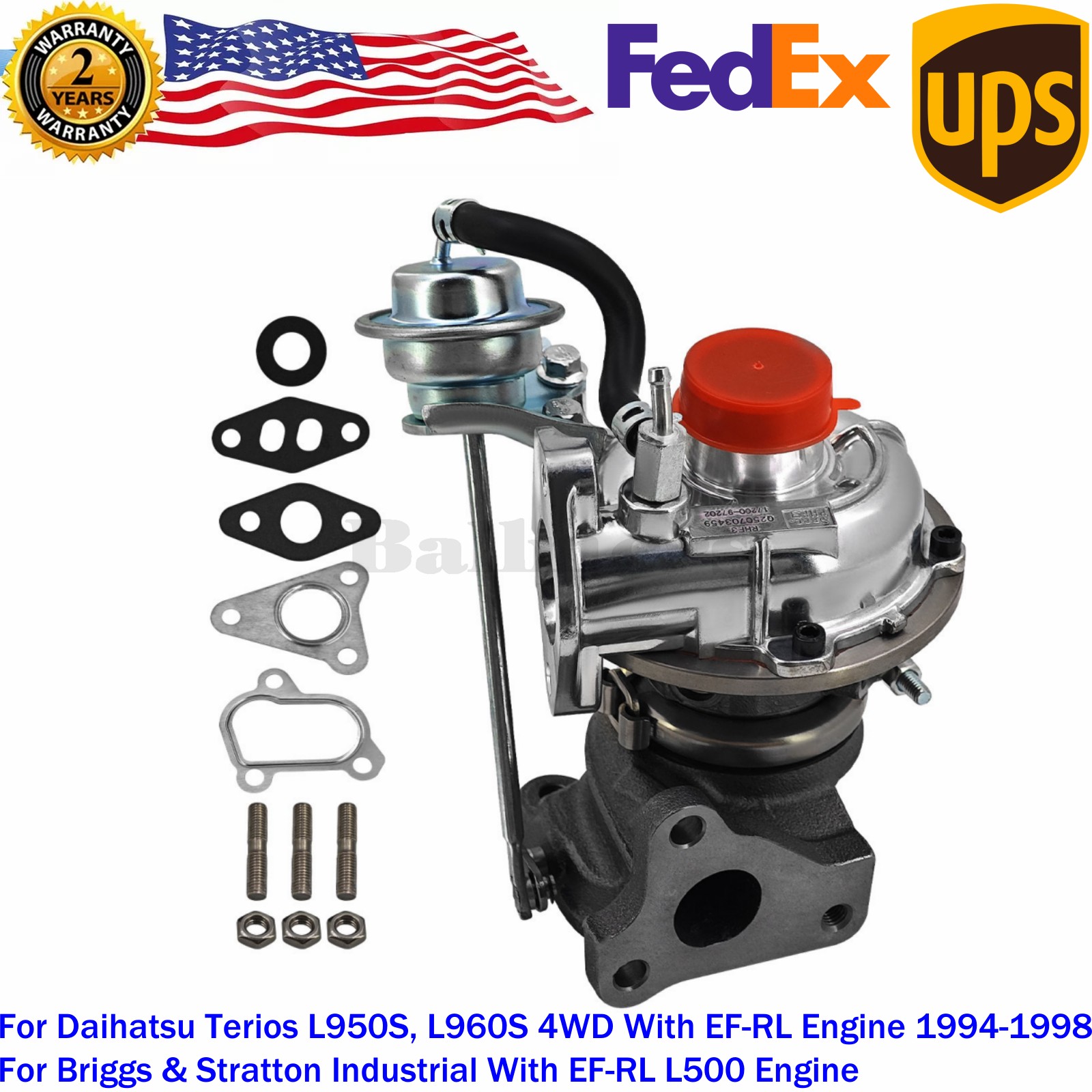 Turbocharger RHF3 VQ38 17200-97202 For Daihatsu Briggs Stratton 94-98 1.0L 47KW