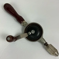 Vtg Stanley 100 Plus Hand Crank Drill USA 1610 eggbeater style tool garage cave