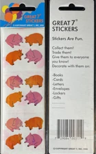 12 packages of Pearlized Pig Stickers, "Great 7" Sticker Designs, PMP0601