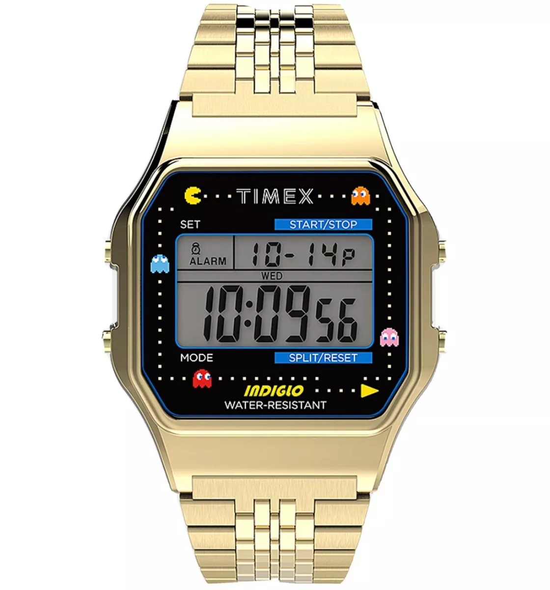 Timex T80 x PAC-MAN Stainless Steel Bracelet Gold 34mm Watch TW2U32000YB