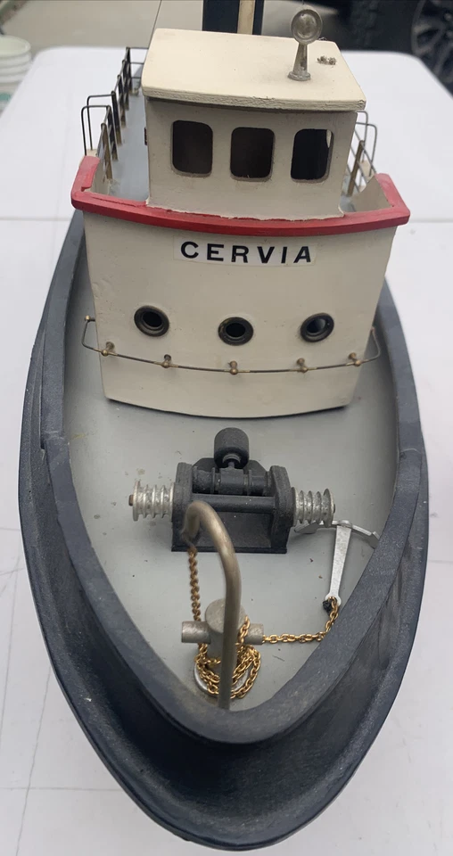 Vintage Balsa Kit Cervia Harbor Tugboat Model, Saito, Japanese, W/work Steam eng - Image 2 of 4