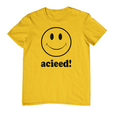 ACID HOUSE SMILEY T-SHIRT (acieed chicago techno detroit tb 303 808 rave 90er 80er