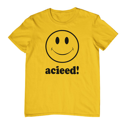 ACID HOUSE SMILEY T-SHIRT (acieed chicago techno detroit tb 303 808 rave 90s 80s