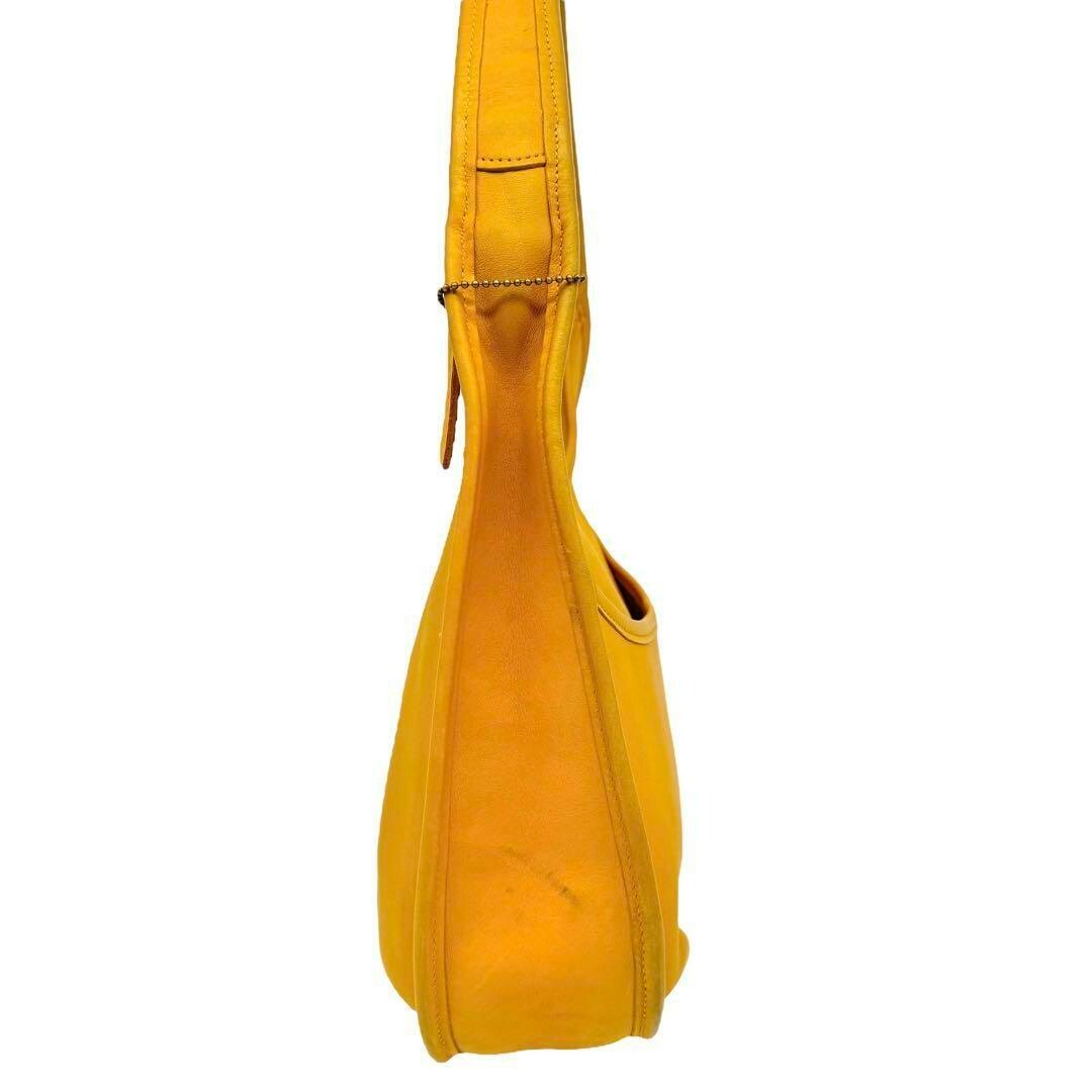 Old Coach One Shoulder Bag Ergo 9033 Yellow Leather Vintage