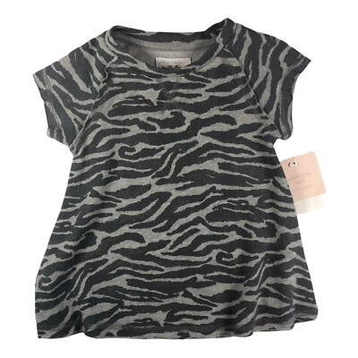 Grayson Mini Toddler Girls' Zebra Short Sleeve Dress - Gray 12M
