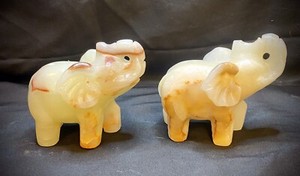 Lovely Afghan Jade Lucky Elephants - 1 Pair