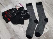 Muk Luks Boot Socks Womens 3 Pairs New Winter Snowflake Christmas