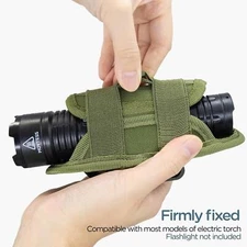 Tactical Flashlight Holster with Metal Belt Clip for Duty Belt Pouch Stretchable